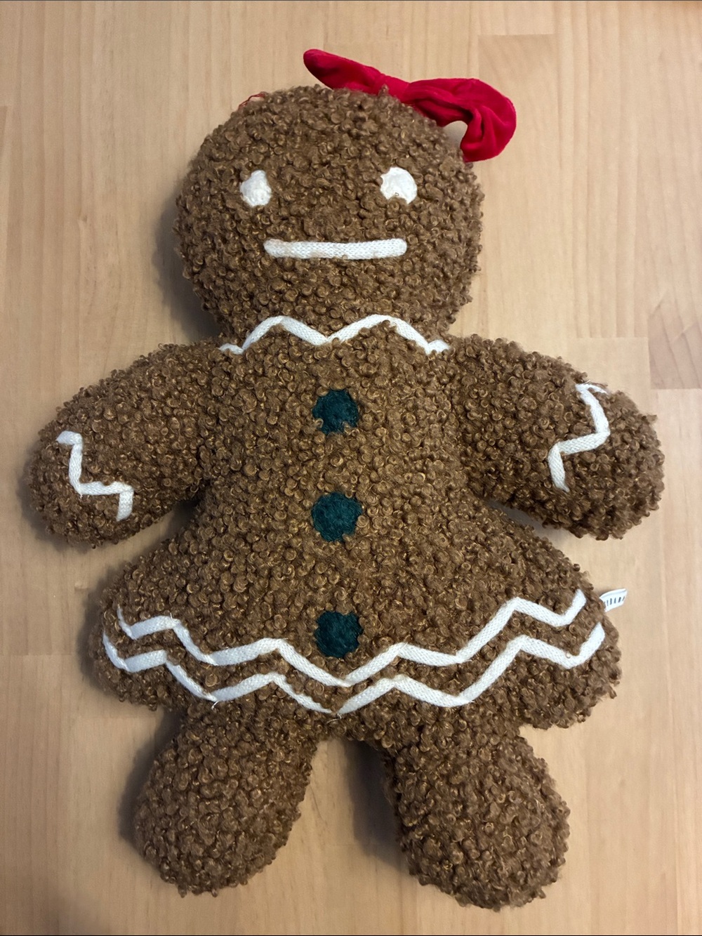 Pottery Barn Ms. Spice Gingerbread Shaped Pillow